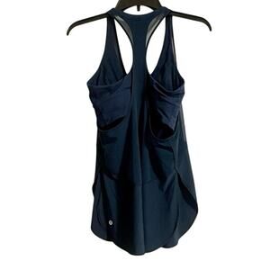 Lululemon Womens Twist Around Tank Top Blue Layered Racerback Built In Bra